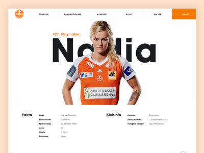 Website for Odense Håndbold design sport ui uidesign ux web webdesign website