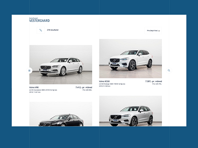 Autohuset Vestergaard Used Cars autohuset vestergaard cars design minimal ui uidesign ux volvo web webdesign website