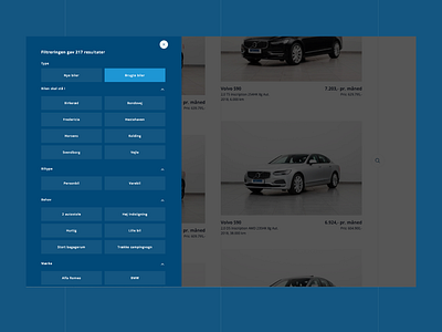 Autohuset Vestergaard Used Cars Filters autohuset vestergaard car dealer cars design filters minimal ui uidesign ux web webdesign website