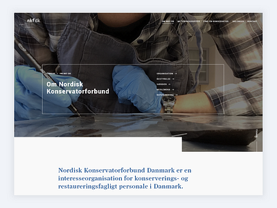 Nordisk Konservatorforbund Danmark design minimal ui uidesign ux web webdesign website