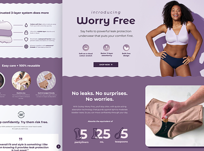 Jockey Worry Free ecommerce icons illustration landing page marketing retail web design