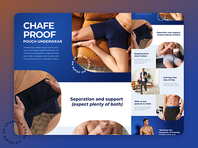 Jockey Chafe Proof Pouch fashion landing page marketing retail underwear webdesign
