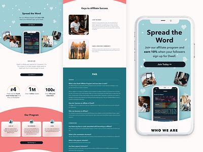 Dwell Affiliates Landing Page app bible dwell landing page marketing web design