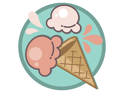 Moments After Deliciousness... ice cream illustration sticker stickermule vector