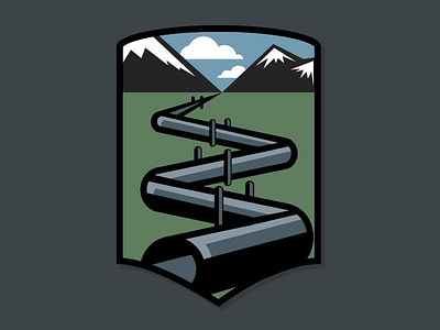 Trans-Alaskan Pipeline WIP alaska badge dalton illustrator mountains oil patch pipeline