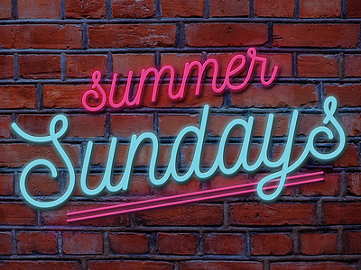 Summer Sundays church graphic mini series neon sign summer