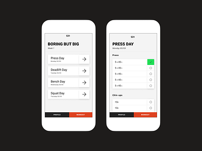 531 App app figma product design workout workout app workout tracker