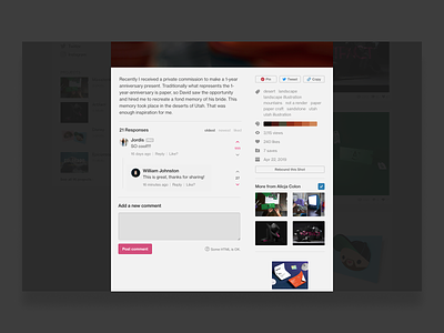 Dribbble Concept - Upvoting and Threads concept dribbble feedbackplease ui