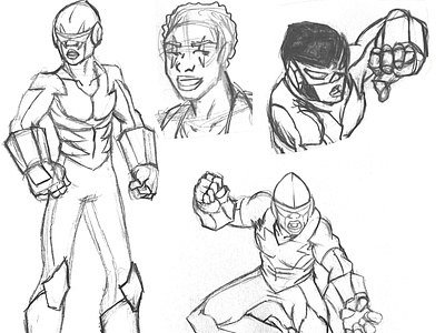 Nite black character design digital guy hero illustration man mask power sketch super