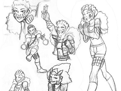 Hummer afro character design digital drawing girl hero illustration mixed pencil power puff sketch super woman