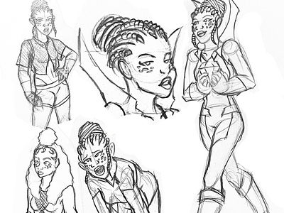 Uni black character design diamond digital drawing girl hero illustration power sharp sketch super woman