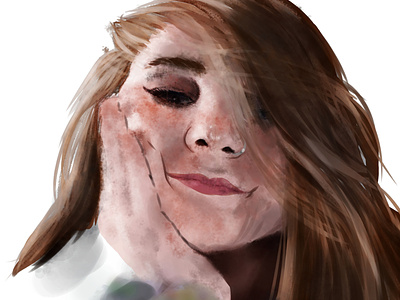 "Squish" digital portrait art brunette design digital digital illustration digital painting drawing face girl illustration painting portrait