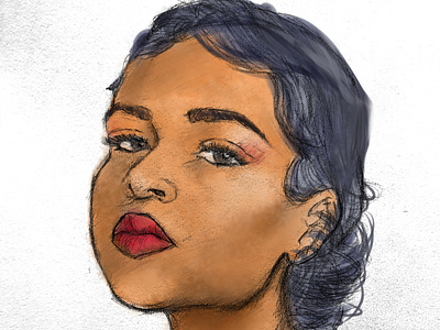 "Powerful" digital portrait black design digital digital illustration digital painting drawing face girl illustration painting pencil portrait sketch