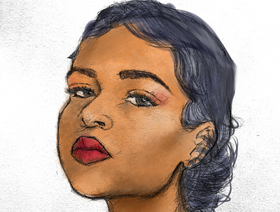 "Powerful" digital portrait black design digital digital illustration digital painting drawing face girl illustration painting pencil portrait sketch