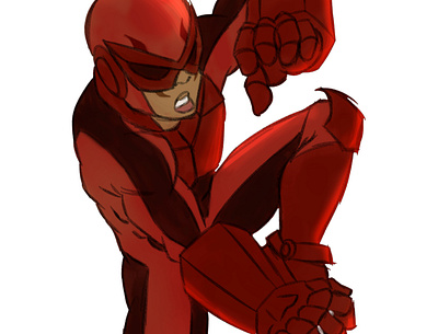 Nite's Deep Crimson Suit black character crimson design digital hero illustration power rec sketch suit super