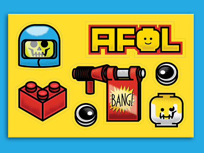 LEGO AFOL Sticker Sheet Illustration