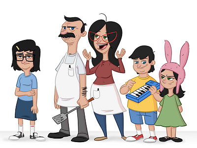 Bobs Burgers: The Belchers belchers bob bobs burgers gene linda louise tina