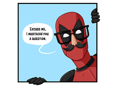 The Fourth Wall Stache art comics deadpool illustration marvel movember mustache