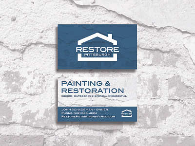 Restore Pitt Business Cards branding business business cards design home house illustrator logo marketing typography