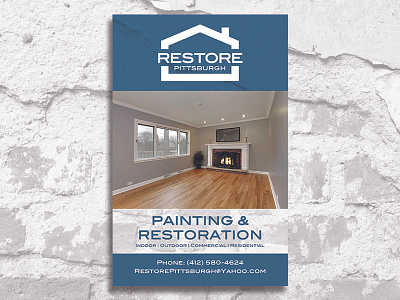 Restore Pitt Flyer branding design flyer home house layout logo marketing typography