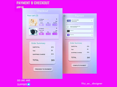 Payment and checkout UI