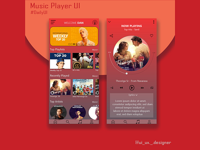 Music Player UI dailyui dailyui003 design graphic design logo musicplayerui ui uidesign uiuxdesign