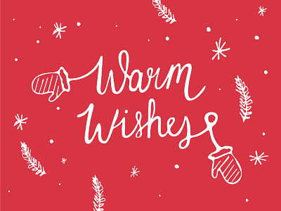 Warm Wishes card greeting illustration lettering