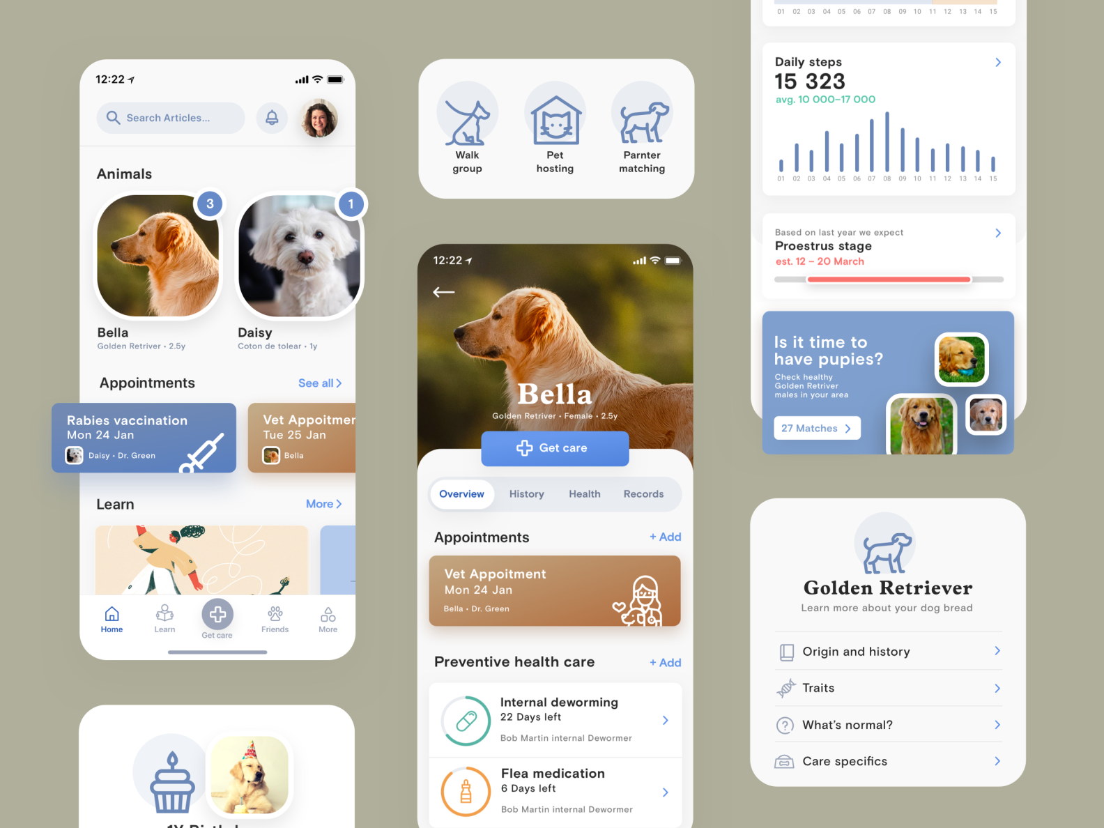 Pet health care app by Taras Bakusevych for Windmill on Dribbble