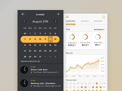Dieter Rams inspired UI app charts design dieter rams finance flat infographic interface mobile