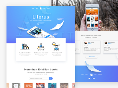 Literus App Landing Concept 