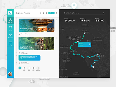 Trip creation page. Travel App concept. app interface design map material minimalistic travel ui ux