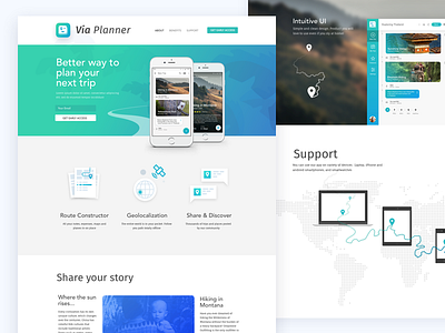 Via Planner promo landing app creative design landing maps mobile ui ux website