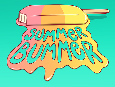 Summer Bummer bummer drawing illustration lettering melting popsicle summer