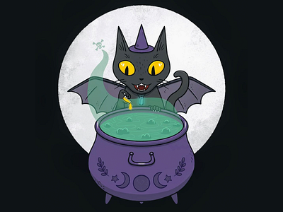 Black Cat black black cat cat drawing halloween illustration witch