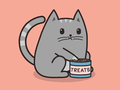 Just One More animation cat design eat eating illustration motion snack treats