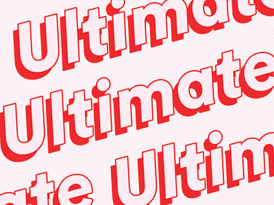 Ultimate display halftone pink red shadow text texture typography ultimate