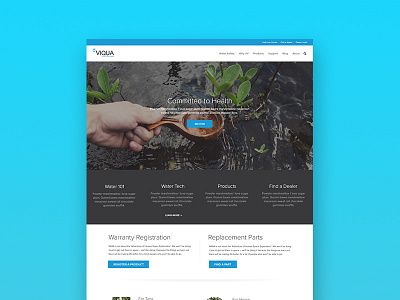 VIQUA canada clean design filter flat homepage type uv viqua water web web design