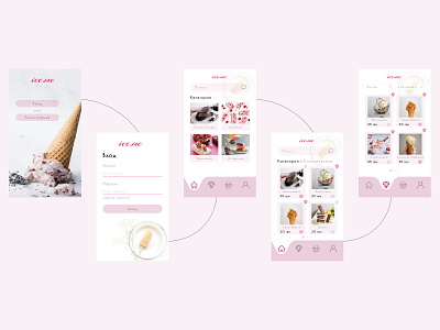 Дизайн приложения ice.me по заказу мороженого app design logo ui