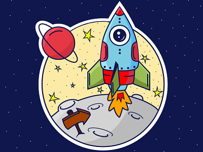 Rocket graphic design illustration vector