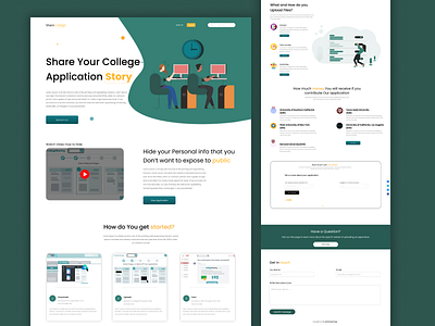 College Share Web UI Landing Page Design