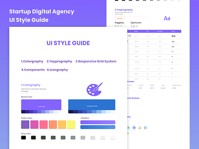 Startup Digital Agency Web UI Style Guide Design