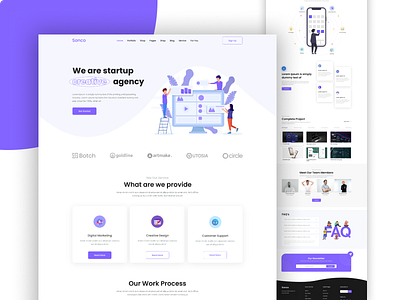 Startup Creative Digital Agency Web UI Design