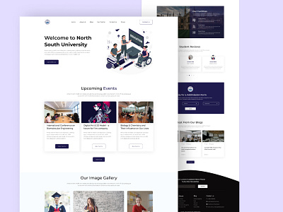 North-South University Website UI Redesign 3d academic animation branding collage creative design design education graphic design landing page learning logo motion graphics north south university student ui university uxui web design website