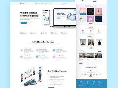 Startup Digital Agency Web UI Design V-2 agency business creative design digital idea internet services startup technology web