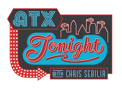 Atx Tonight with Chris Sebilia graphic illustrator logo