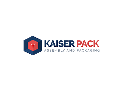Kaiser Pack - Assembly And Packaging assembly blue box cube logo logodesign packaging red
