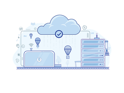 Hosting - Creative Brackets cloud cloudserver creative brackets data digital agency hosting illustration network vps