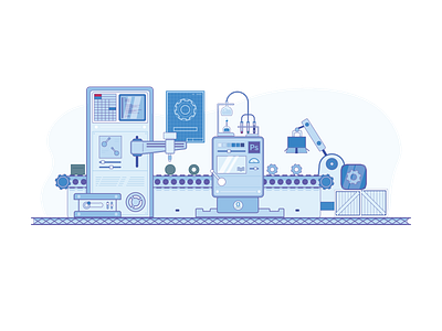 Development - Creative Brackets coding crates creative brackets development illustration machine programing