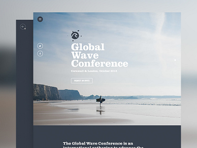 Global Wave Conference clarendon std bold clean conference cornwall environment environmental fullscreen minimalist surf surfing website