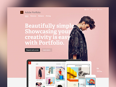Adobe Portfolio adelle bold adobe behance clean fullscreen marketing pink portfolio website